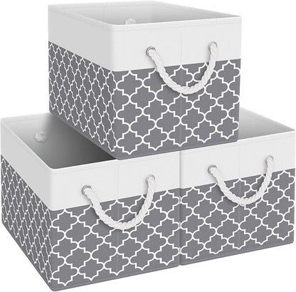 Storage Bins 3-Pack, Foldable Storage Baskets by Fabtotes