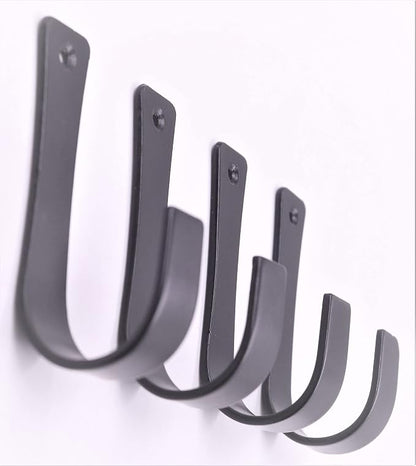 The Metal Magician Set of 4 Coat Hooks Wall Mounted Wrought Iron Hanger - Image 2