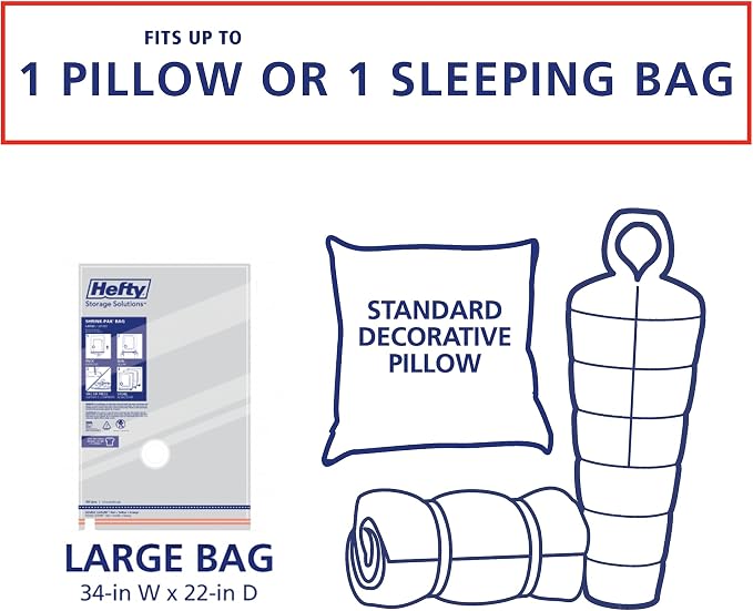 Hefty Vacuum Bags for Clothes 4 Pack, Space Saving Large Vacuum Storage Bags - Image 6