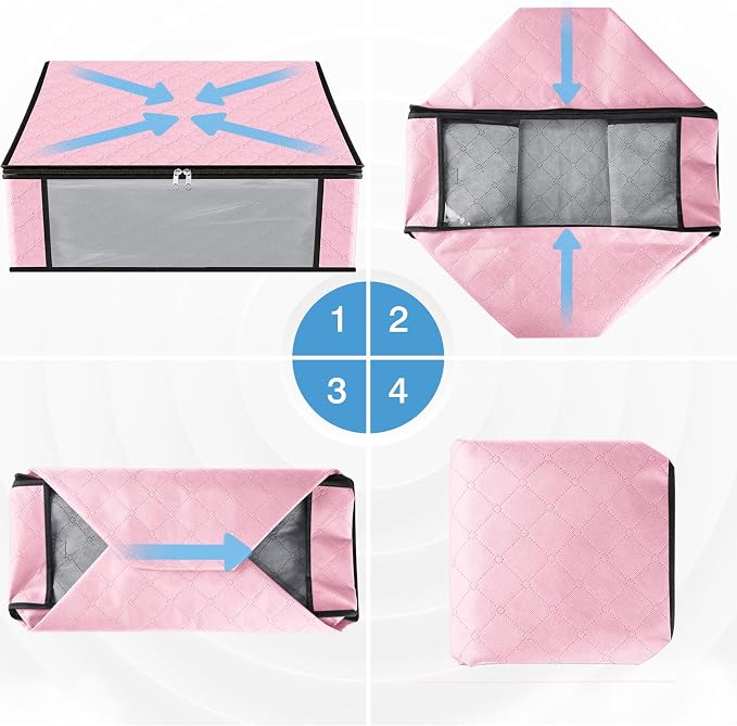 HomeHacks Storage 6-Pack Clothes Organizer Storage Bags Foldable Storage Box - Image 3