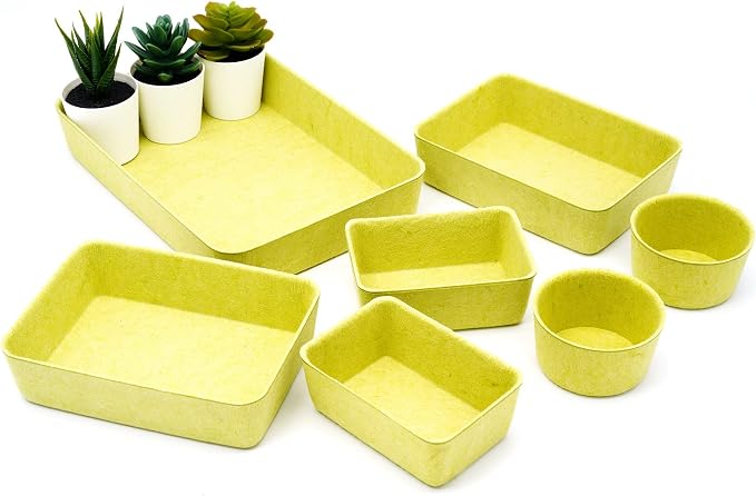 Welaxy Drawer organizers tray Felt storage bins office Desk dividers Morandi - Image 7