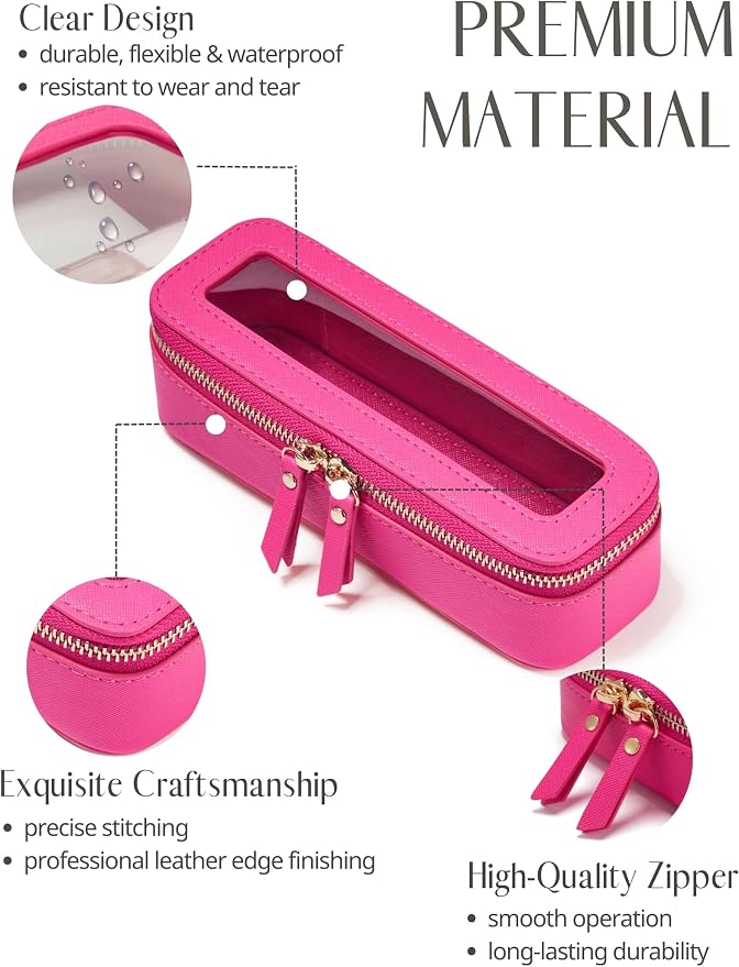 Popvibe Clear Makeup Bag Travel Cosmetic Case Transparent Toiletry Bag - Image 3