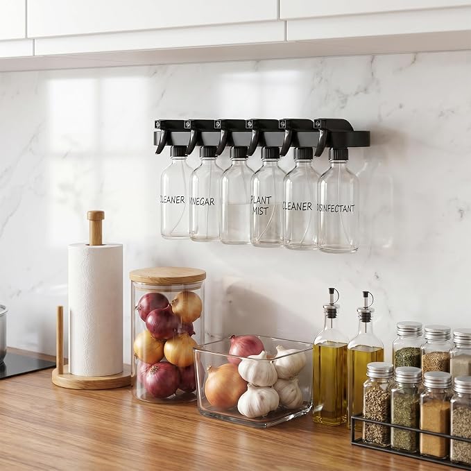 Spray Bottle Holder Wall Mount 10 Inches Wall Mounted Spray Bottle Storage Rack - Image 3