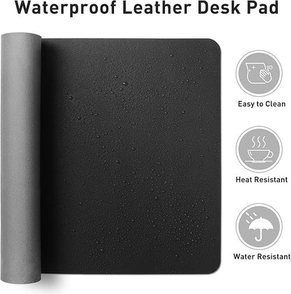 Aothia Leather Desk Pad Protector, Mouse Pad, Office Desk Mat, Non-Slip PU - Image 7