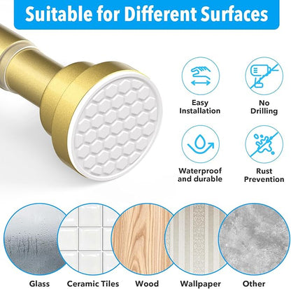 Shower Curtain Rod Gold Tension Rod 36 to 63 Inch Spring Curtain Rod Shower rod - Image 5