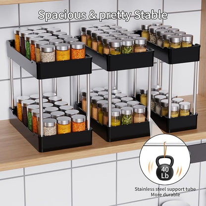 3 Pack Under Sink Organizer Bathroom and Storage Cabinet | 2 Tier - Image 6