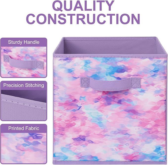 Stero Fabric Storage Cubes, 6 Pack Foldable Storage Bins - Image 4