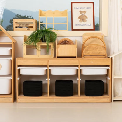 OIAHOMY 9”x9”x7” Storage Cubes, Cotton Rope Woven Baskets - Image 3