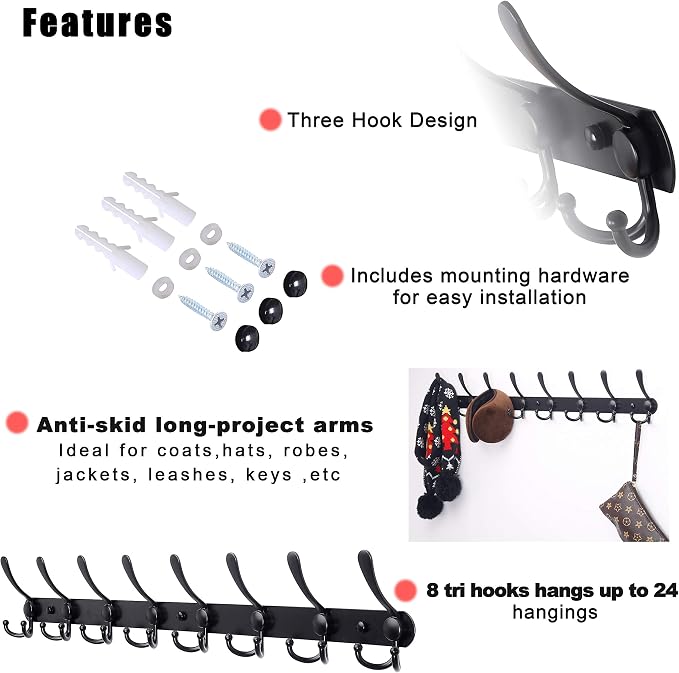 Dseap Coat Rack Wall Mount - Image 7