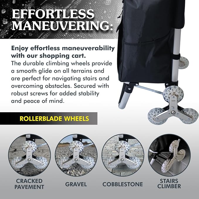 Ultra-Lightweight Foldable Stair-Climbing Shopping Cart - Image 4