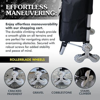 Ultra-Lightweight Foldable Stair-Climbing Shopping Cart - Image 4