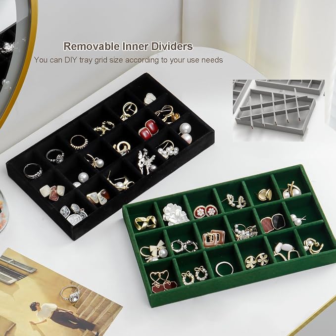 SPAKOWN Jewelry Drawer Organizer Inserts Set of 9, Jewelry Trays - Image 7