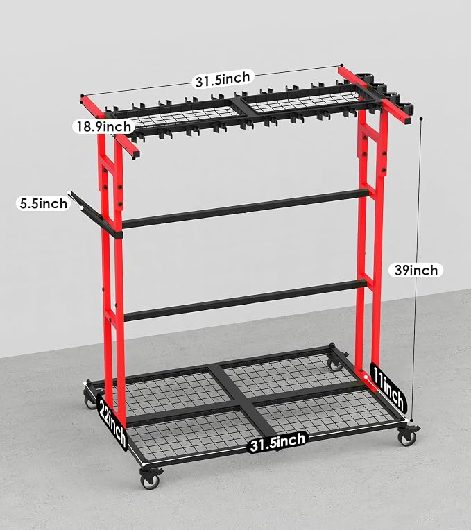 CCCEI Garage Organization with Wheels, Outdoor Gargen Yard Shed Tools Organizer - Image 7