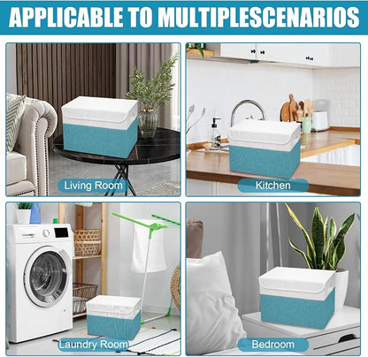 Large 22 Quart Linen Fabric Foldable Storage Bin Cube Organizer Basket - Image 7
