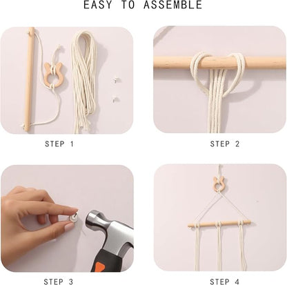 Macrame Hair Clips Organizer, Wall Hanging Hair Accessories Holder and Storage - Image 4