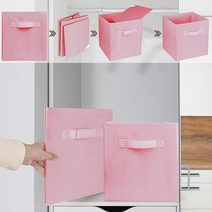 2 Pcs Storage Cubes, 10.5 Inch Collapsible Storage Bins, Fabric Foldable Bins - Image 3