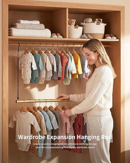BaiNong Adjustable Closet Hanging Rod 17-30" Gold Closet Rod Extender 4Pack | - Image 7