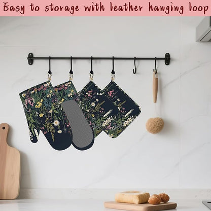 Wildflower Spring Floral Garden Flowers Oven Mitts and Pot Holders, Heat - Image 5