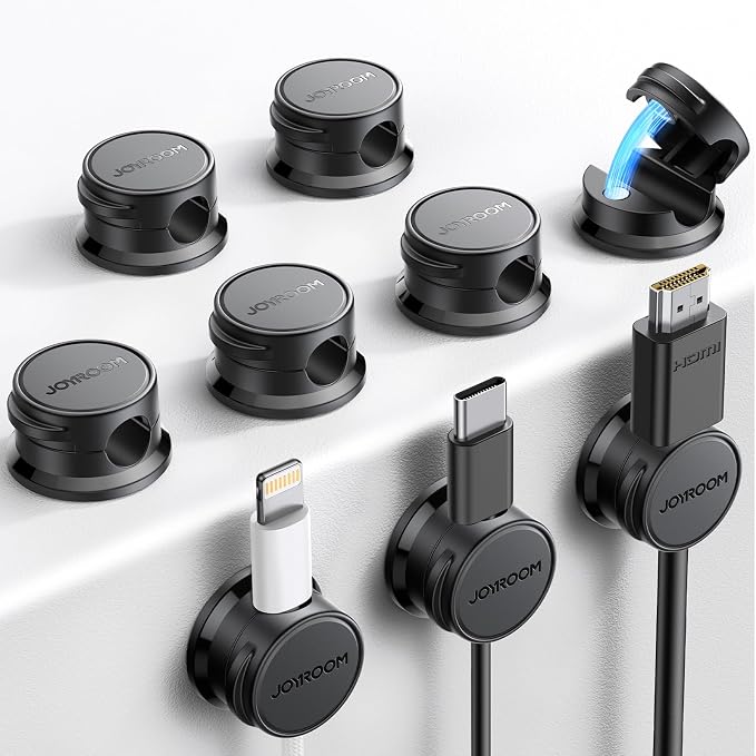 9 Pack Cable Management Cord Organizer, JOYROOM Magnetic Cable Clips Adhesive by JOYROOM