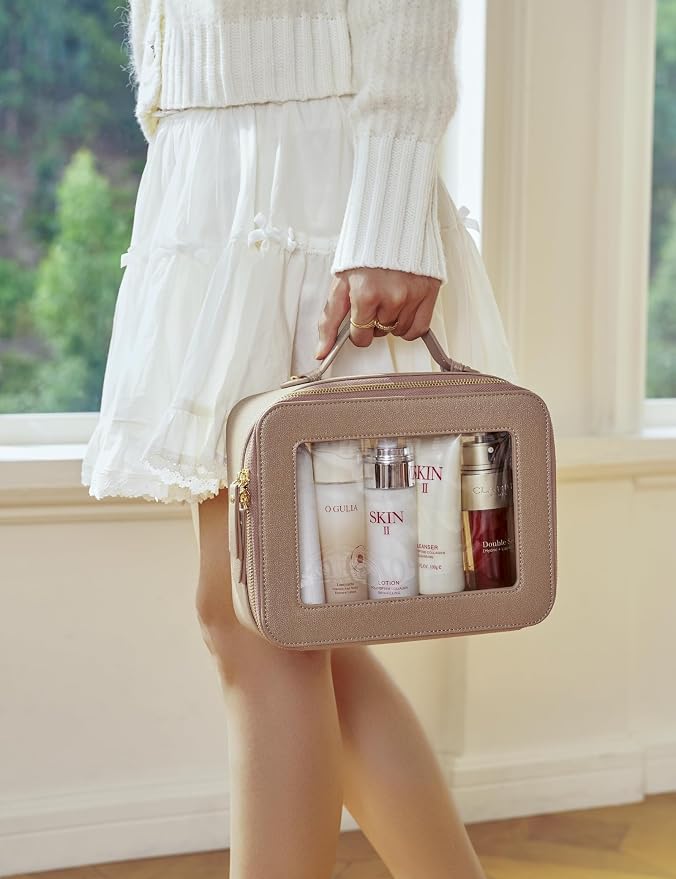 Popvibe Clear Makeup Bag Travel Cosmetic Case Transparent Toiletry Bag - Image 7
