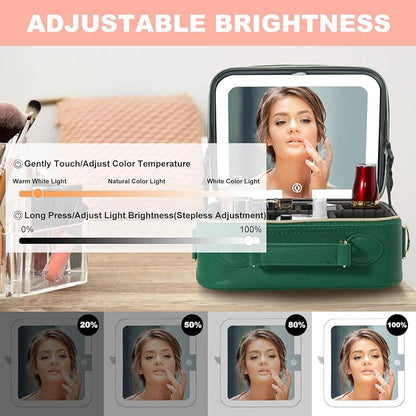 Mocado Travel Makeup Bag with LED Lighted Mirror, Travel Makeup Organizer - Image 4