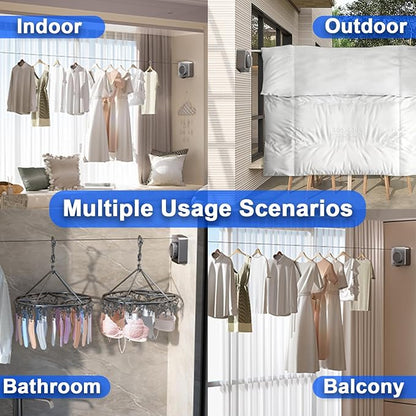 Retractable Clothesline Indoor, Non-Sagging Outdoor Clothes Drying Line - Image 5