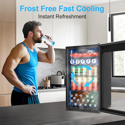 Beverage Refrigerator 126 Can, Mini Beverage Fridge Small Beverage Cooler - Image 6