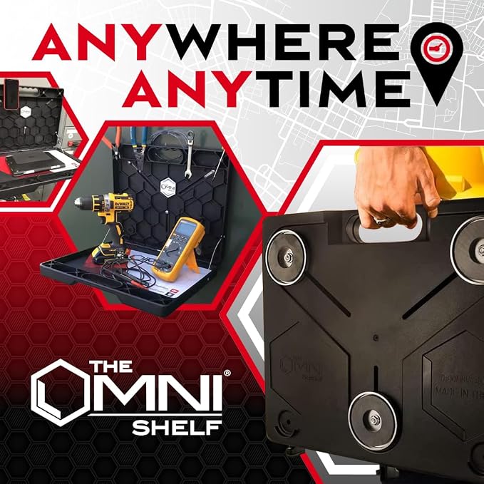 The OmniShelf Magnetic Portable Workstation + Toolbox, Computer & Laptop Stand - Image 5