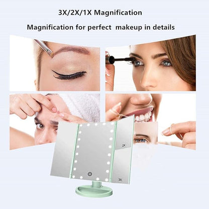 Tri-fold Lighted Vanity Makeup Mirror - Image 4