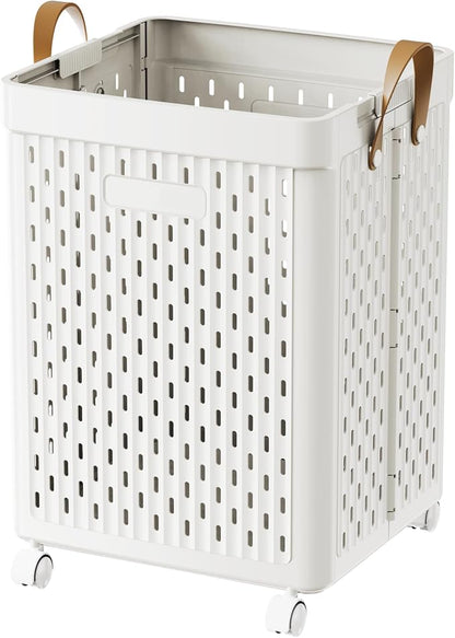 UAK Laundry Basket with Wheels, Collapsible Plastic Laundry Hamper with Handle by SayGoodbyetoClosetChaoswithCurStorage