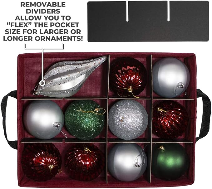 Christmas Ornament Storage Box, Holds 36-4 Inch Ornaments | Adjustable - Image 3