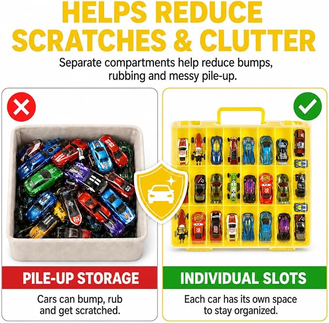 Toy Car Storage Case for Hot Wheels for Matchbox Cars, 48-Slot Organizer | - Image 4