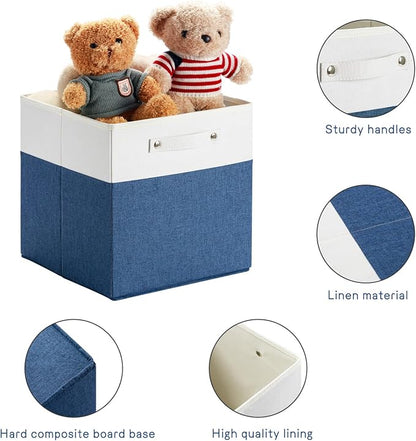 FinishingBo 13x13x13 Storage Cube Bins 6 Pack, Cube Shelf Baskets | Foldable - Image 6