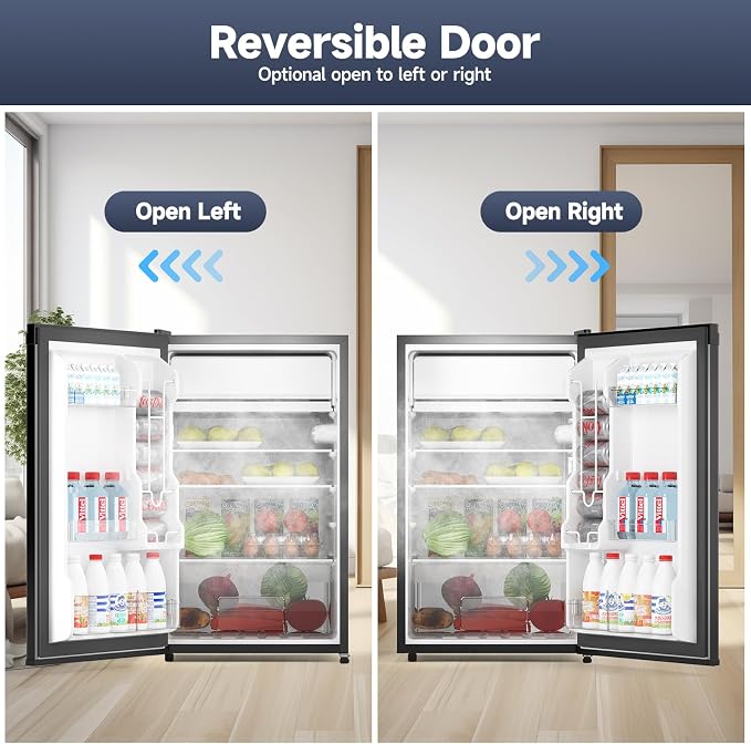 4.3 Cu.Ft Mini Fridge with Freezer, Single Door Refrigerator with Adjustable - Image 5