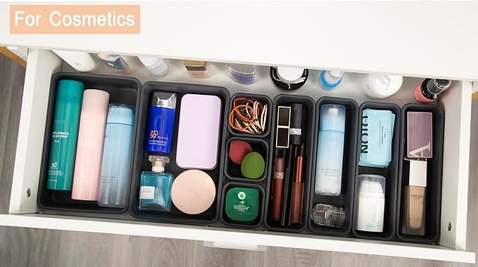 Kutesna 15PCS Interlocking Drawer Organizer, Plastic Desk Organizers Set | - Image 3