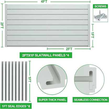 RELIANCER PVC Slat Wall Panels, 4ft by 2ft Garage Wall Organizer Storage System - Image 2