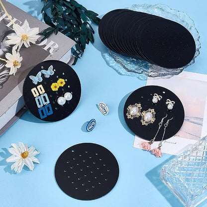 GOMAKERER 20 Pcs Acrylic Earring Display Cards, 32 Holes Portable Stud Earrings - Image 4