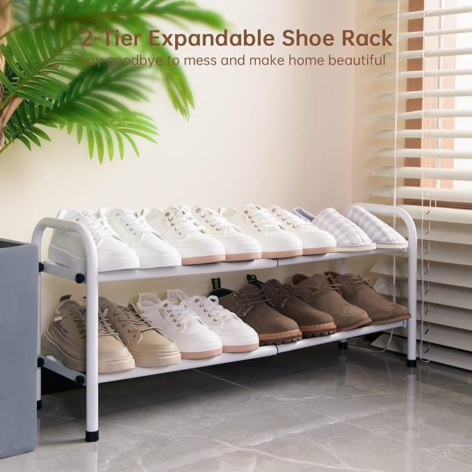 Gonfoam Expandable 2-Tier Shoe Rack - Image 2