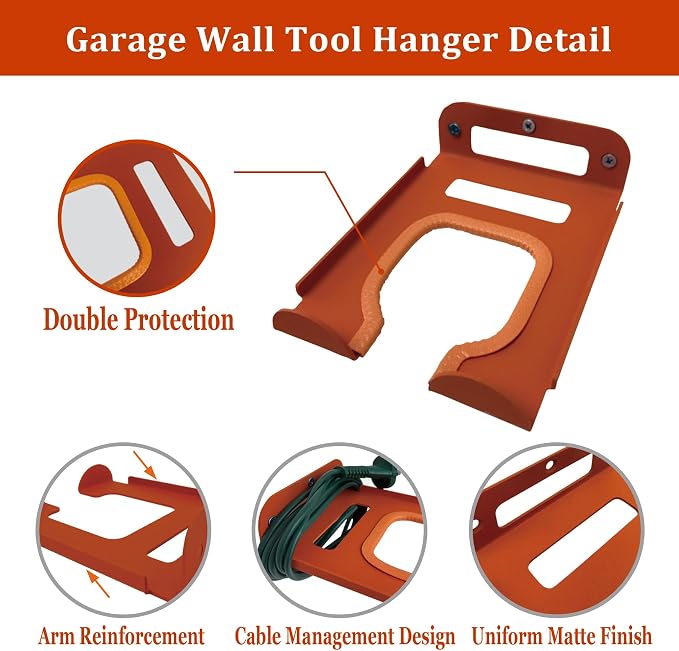 Weed Eater Hanger -1 Pack Heavy Duty Trimmer Rack Wall Mount - Image 3