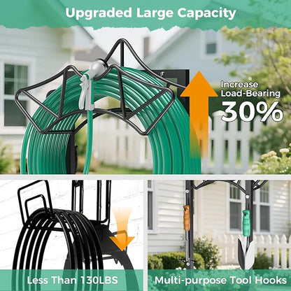 Garden Hose Holder Holds 160Ft Hoses, Heavy-Duty Freestanding Water Hose Stand - Image 2