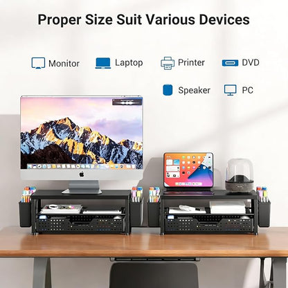 Monitor Riser, Laptop Stand for Desk, Office Desk Organizer and Accessories - Image 3