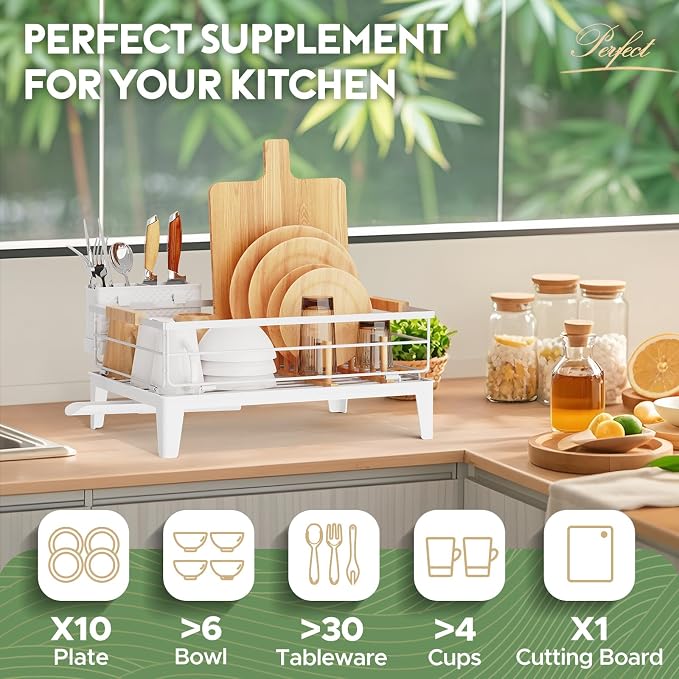 JYPS Dish Drying Rack for Kitchen Counter Decor - Image 4