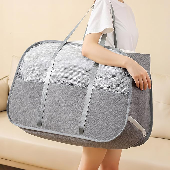 Large Collapsible Laundry Hamper, Breathable Mesh Design, Sturdy Steel Frame - Image 8