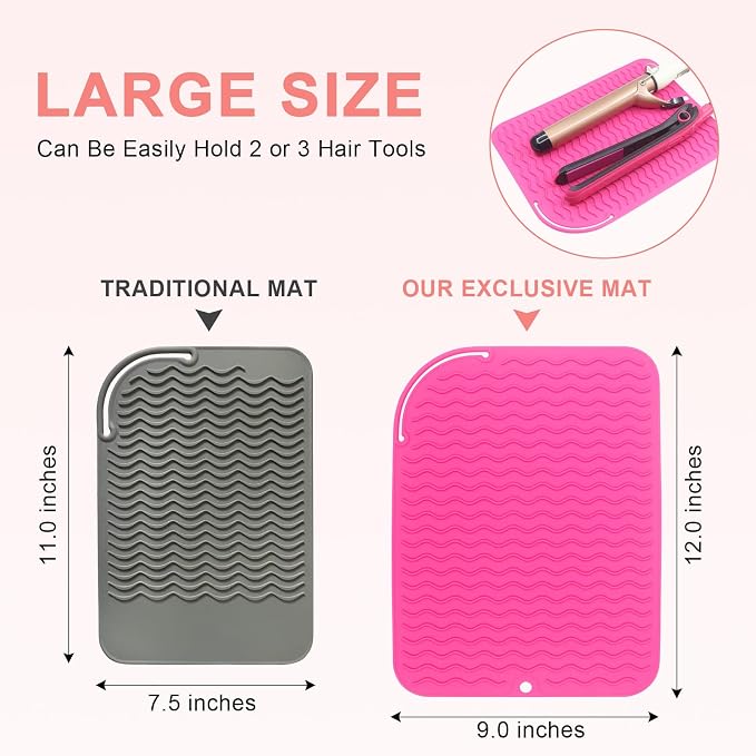 Plus Size Silicone Heat Resistant Mat, Portable Travel Hot Tools Pad Cover - Image 4