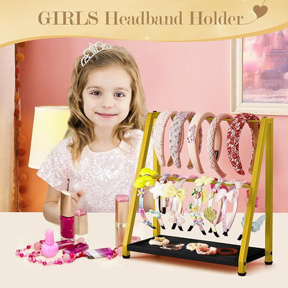 Headband Holder Organizer Metal 2-Tier Display Stand - Image 7