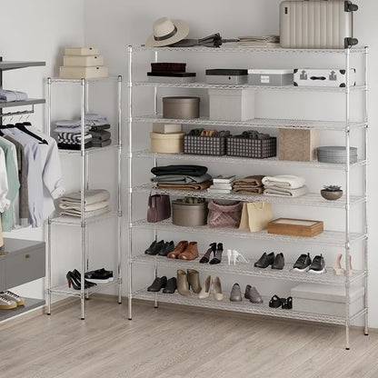 18" Deep x 72" Wide x 86" Height Wire Shelving Kit | 8-Tier | NSF Commercial - Image 4