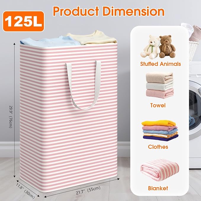 3 Pack Large Laundry Basket, Waterproof & Freestanding Laundry Hamper, - Image 2