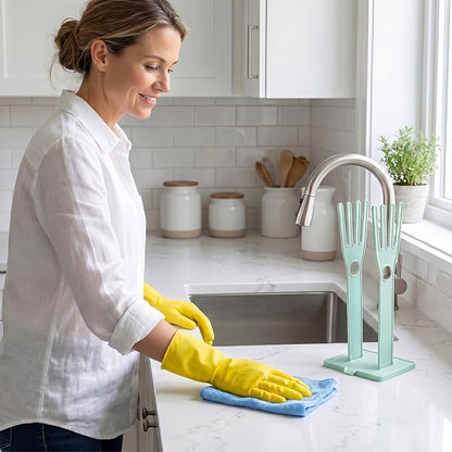 Kitchen Dish Glove Holder Reusable Plastic Dishwashing Gloves Drying Rack - Image 6