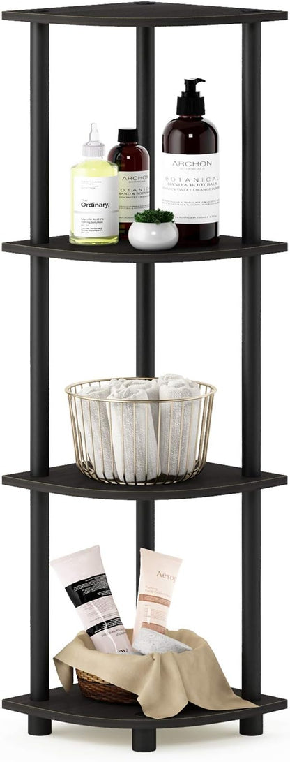 Furinno TURN-N-TUBE Corner Shelf, 4-Tier Corner Bookshelf, Display Storage by Furinno-FitsYourSpaceFitsYourBudget