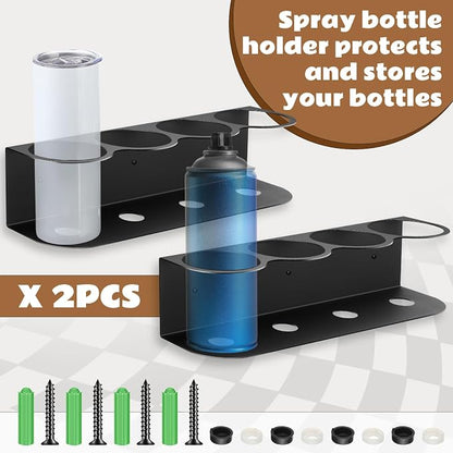 Therwen 2 Pcs 4 Holes All Purpose Steel Spray Bottle Holder Heavy Duty Can - Image 5